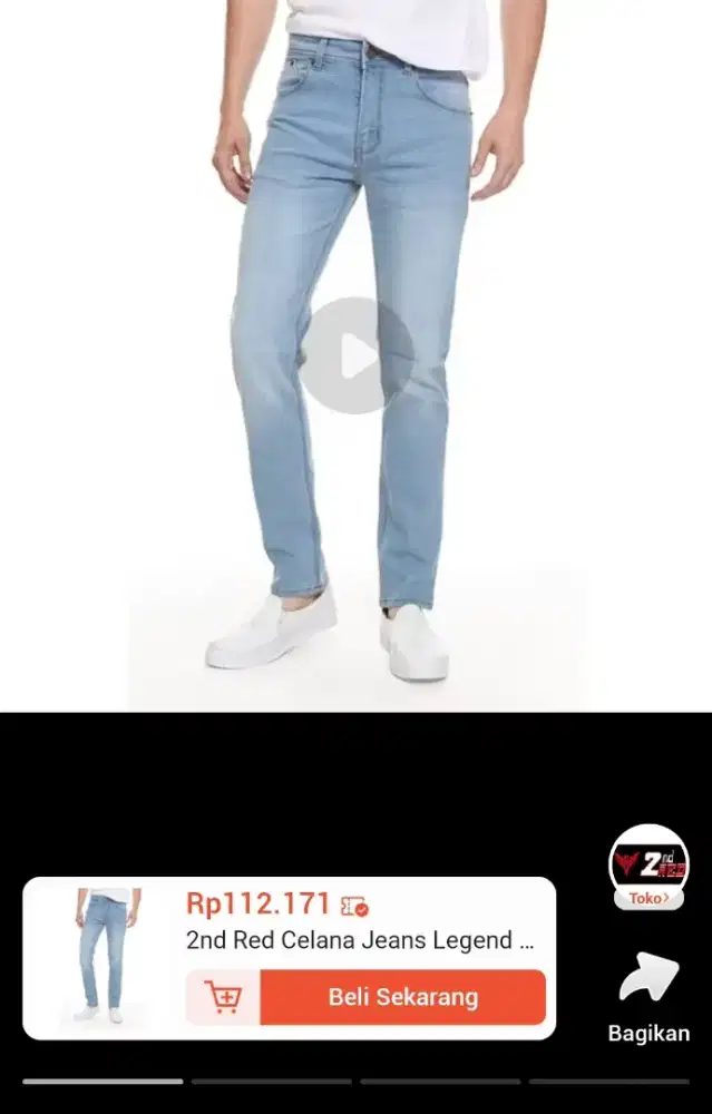 Celana slimfit biru ukuran 31