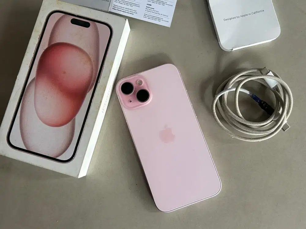 iPhone 15 128Gb Pink Ex iBox Fullset Original Mulus Like New No Minus