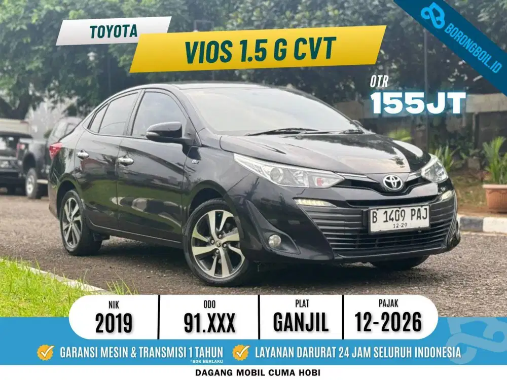 Toyota Vios 1.5 G cvt 2019 Hitam
