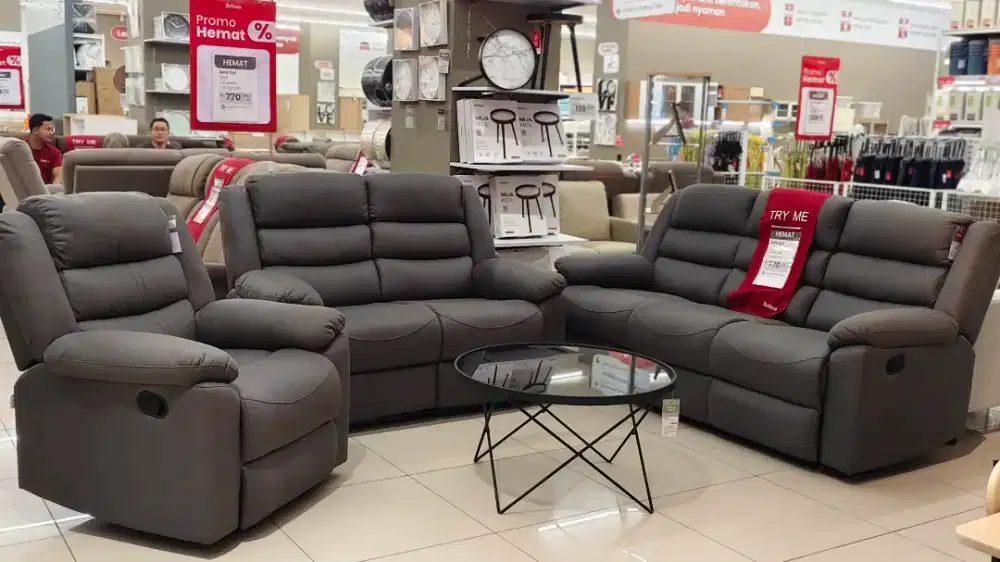 Discount Sofaset Recliner 50% + hadiah langsung