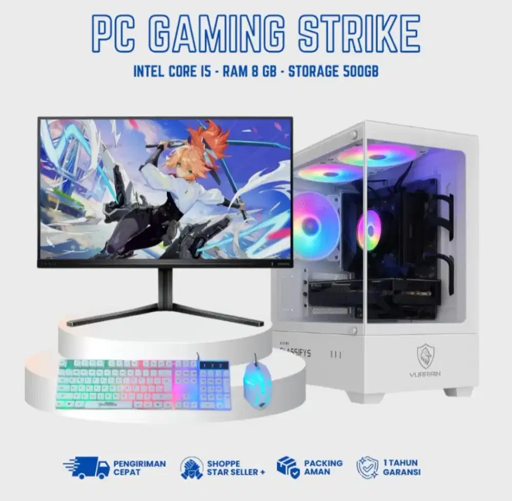 PC i5 Gaming Editing Desain Kantor – RAM 8GB / HDD 500GB / SSD–19 Inch