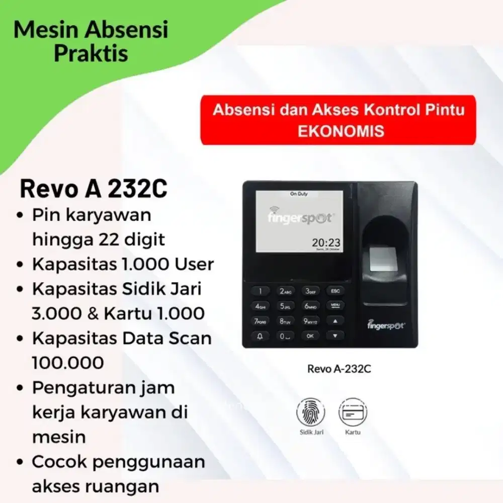 Mesin Absensi Fingerspot Revo A 232C