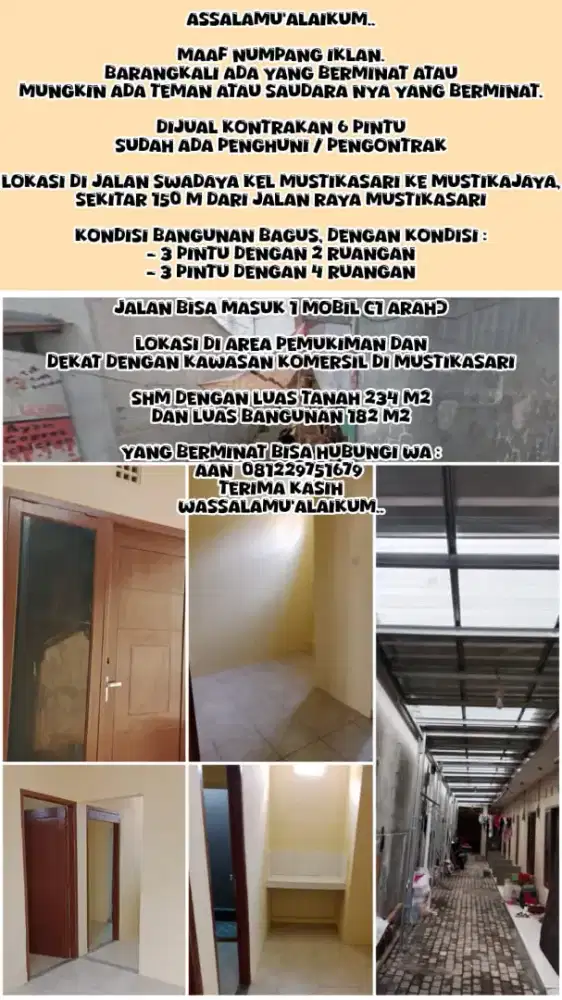Rumah Kontrakan 6 Pintu