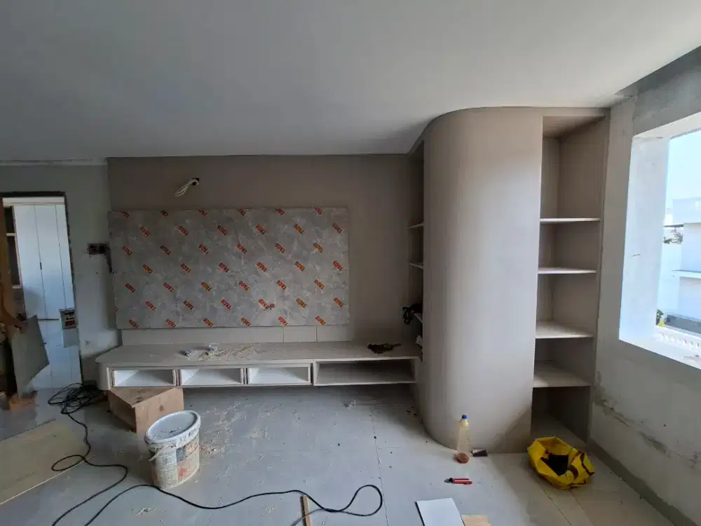 Backdrop TV minimalis tempahan