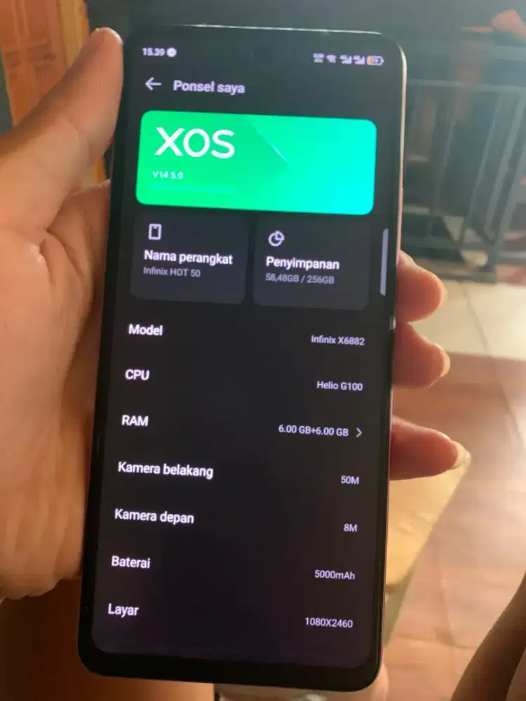 Infinix hot 50 ram 6+6 256gb