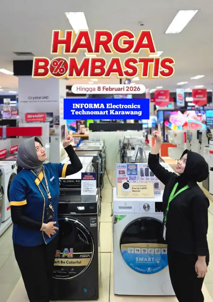 Mesin cuci, TV, Kulkas, Dispenser