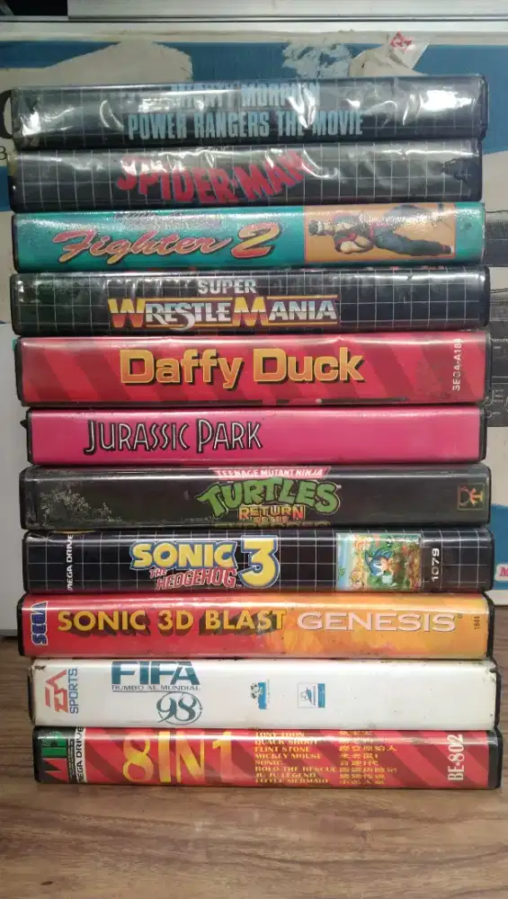 Kaset Sega 11biji kondisi normal
