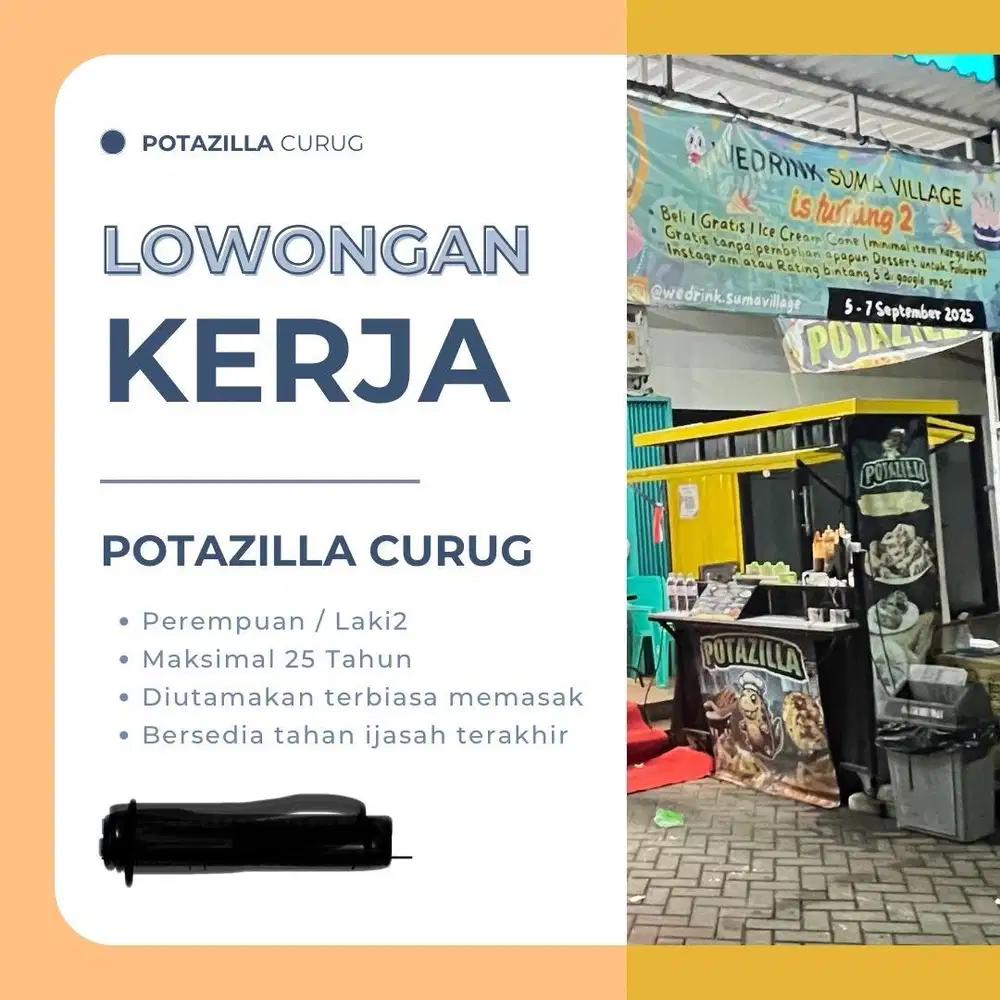 Karyawan stand kentang goreng