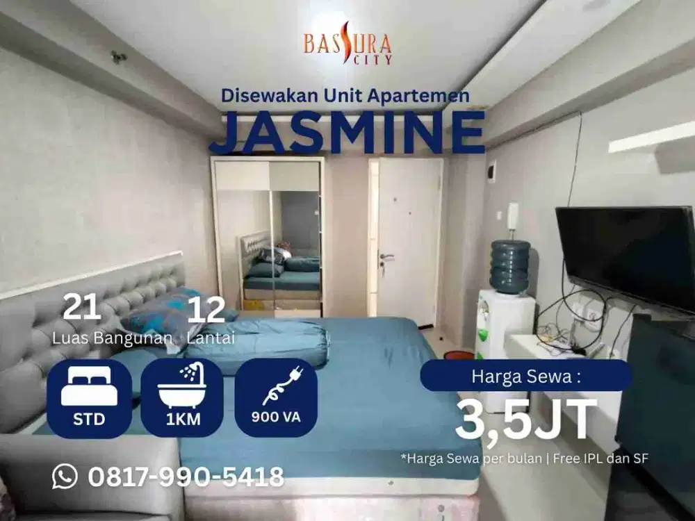 Sewa studio furnished apartemen Bassura City tower Jasmine siap huni