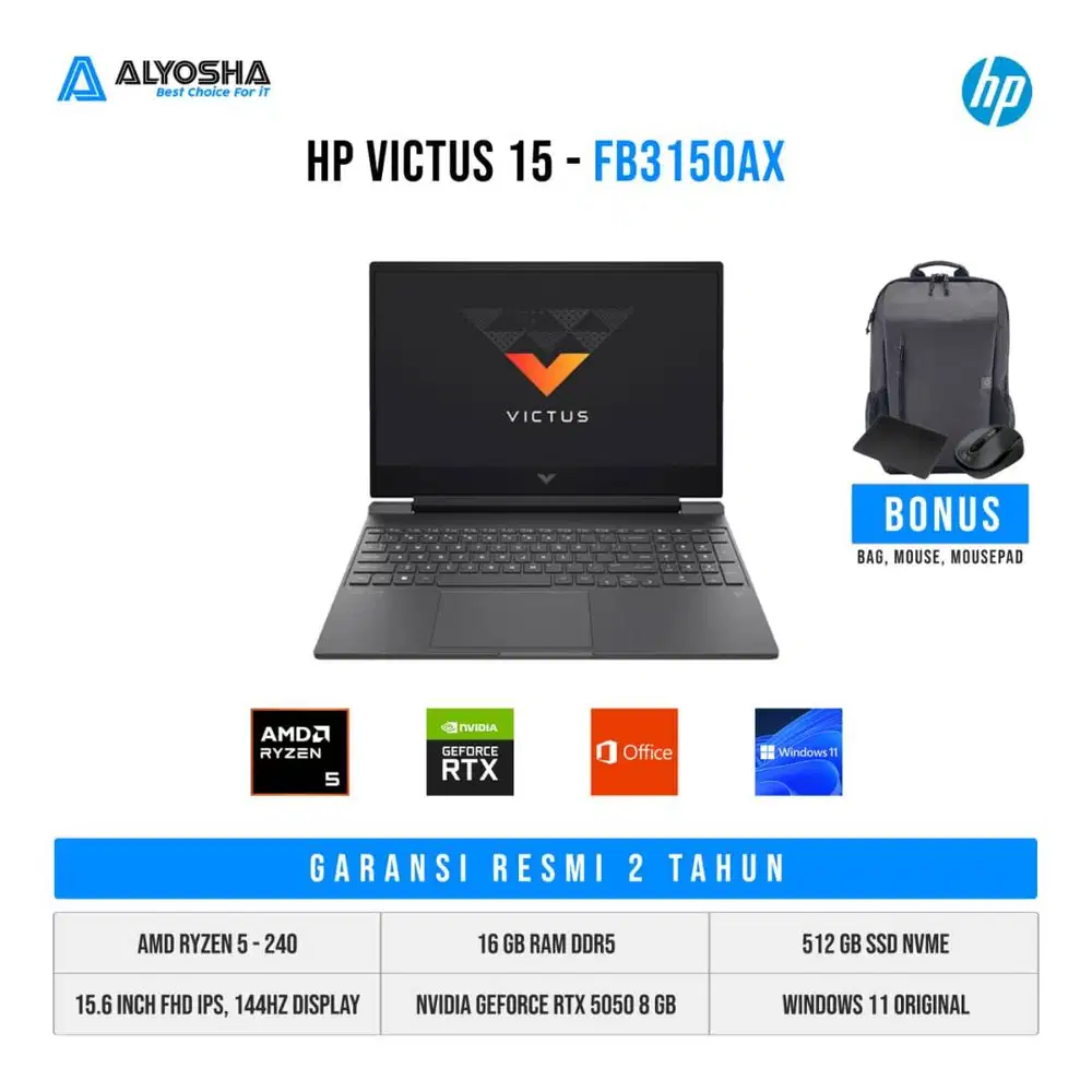 HP Victus Gaming 15 FB3150AX Ryzen 5 240 16GB SSD 512GB 15.6″ RTX5050