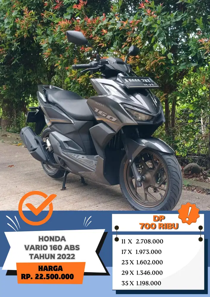 Dp 700 ribu!! HONDA VARIO 160 ABS TAHUN 2022