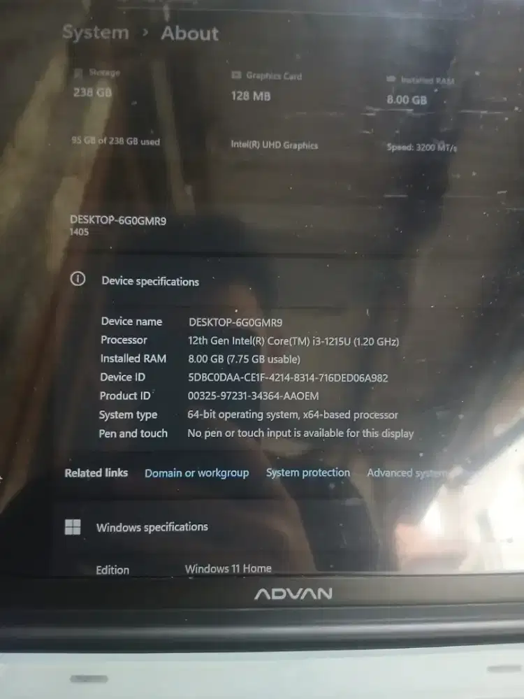 Jual laptop Advan workmate