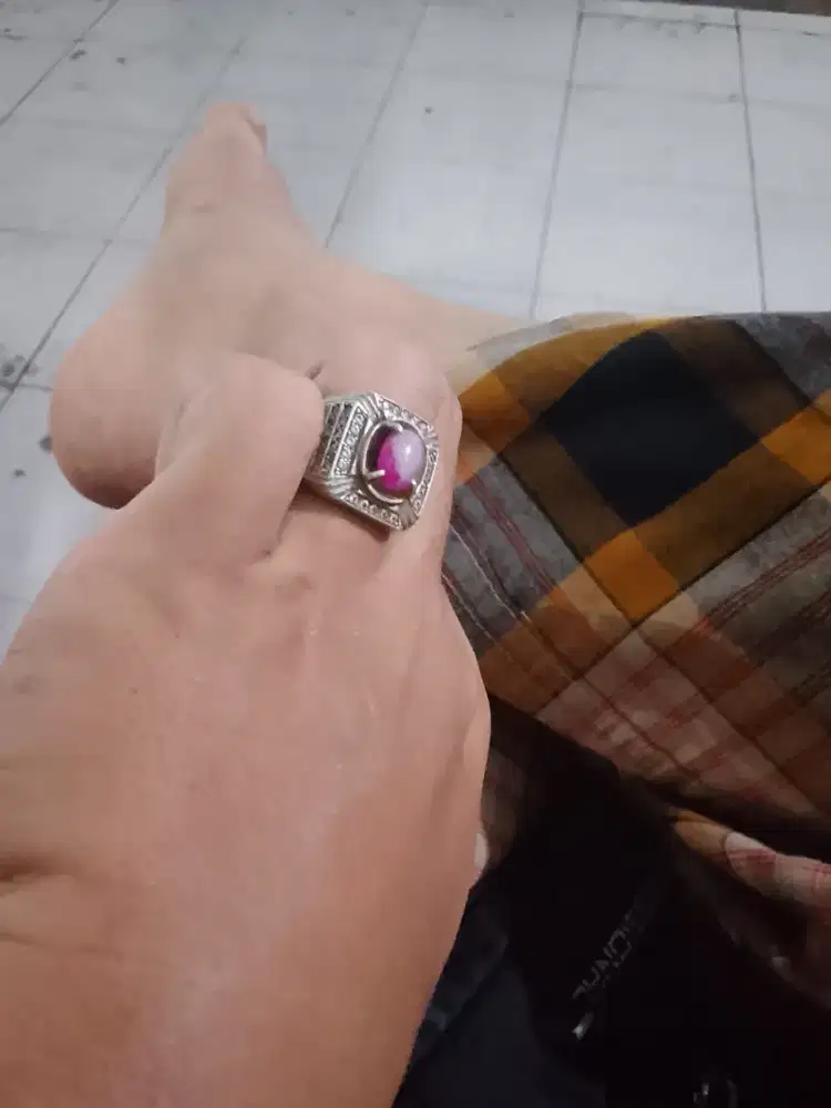 Ruby burma ring perak