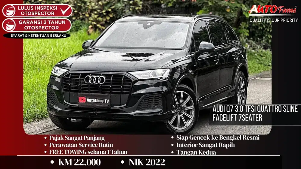 Audi Q7 3.0 TFSi Quattro Sline Mhev FACELIFT 7Seater  NIK 2022