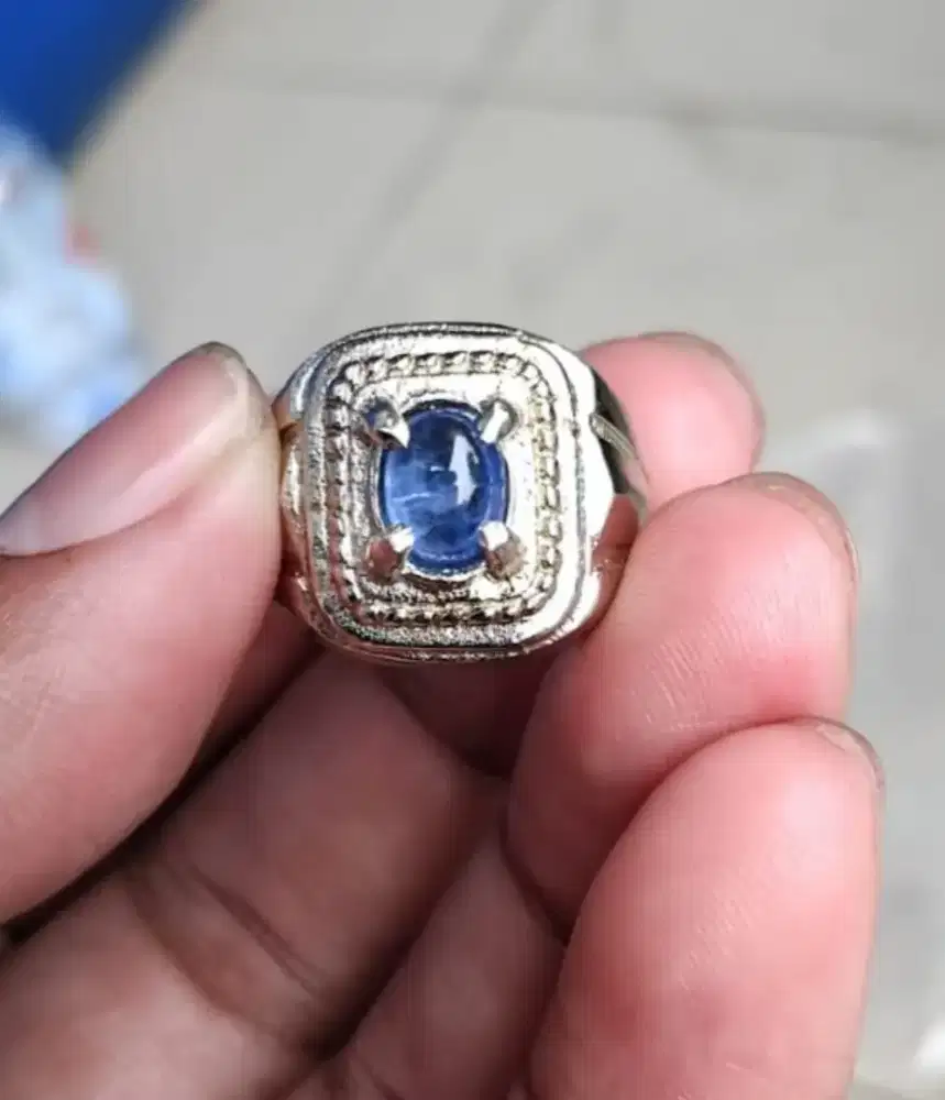 Batu cincin blue safir seylon srilanka kantoran