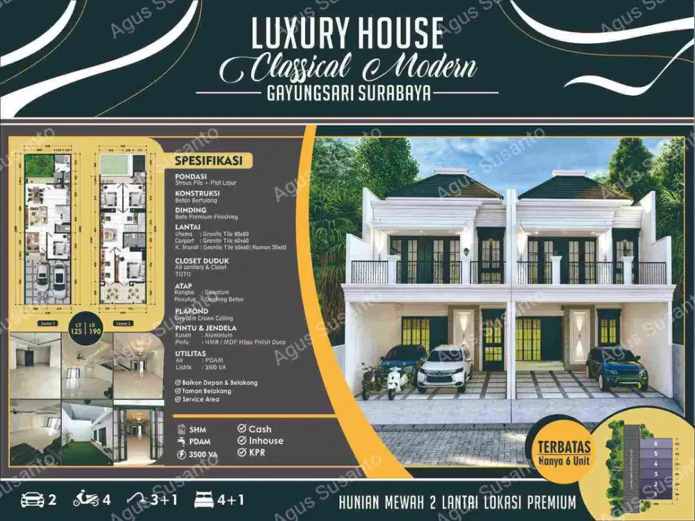 Rumah Baru Lux Gayungsari Indah Surabaya dkt Jemursari Kutisari Prapen Ketintang Waru