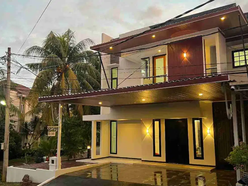 Rumah 2 Lantai SHM Hook Luas 300m 3+1 Kamar Cibubur dekat LRT Harjamukti