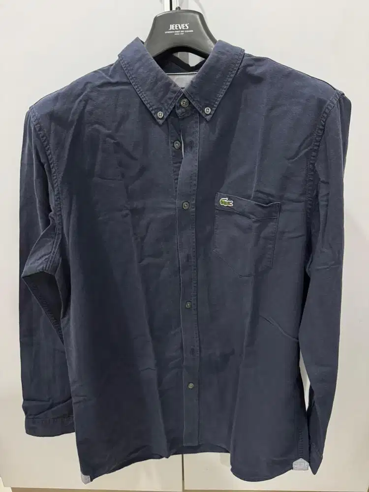 Long Sleeve Oxford Lacoste Blue Size M Regular Original