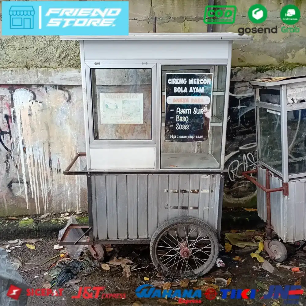 GEROBAK DAGANG FULL STAINLESS KERANGKA BESI (SECOND)
