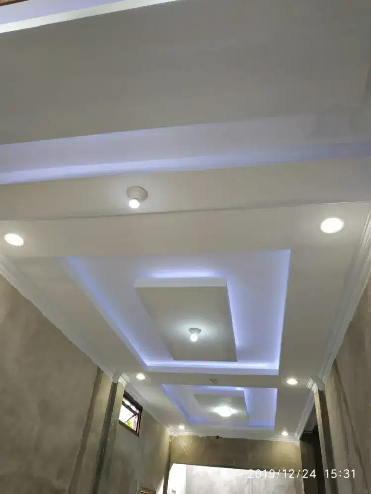 pemasangan plafon gypsum terima jadi bahan terpasang