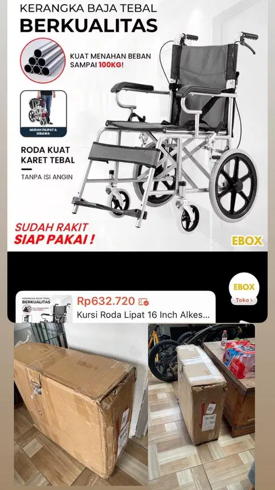 Kursi Roda Baru Belum Dipakai