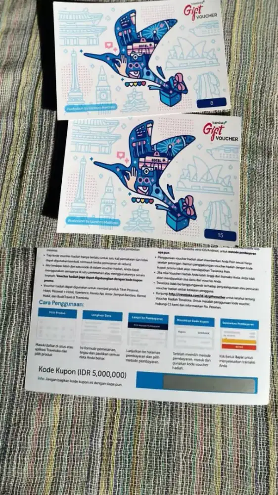 voucher traveloka 3 lembar 15juta