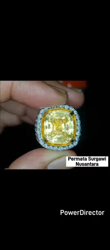 Yellow Sapphire Ring Emas Berlian