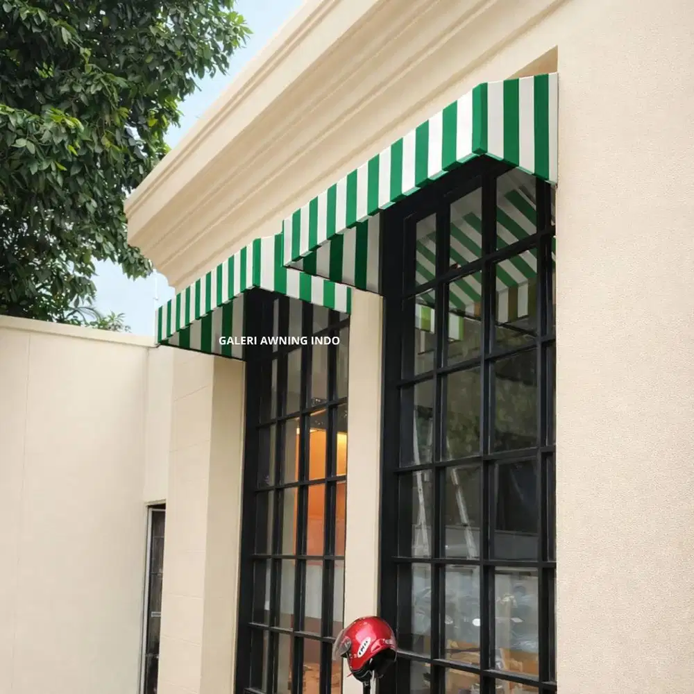 kanopi kain awning rangka melengkung ke bawah tukang ahli