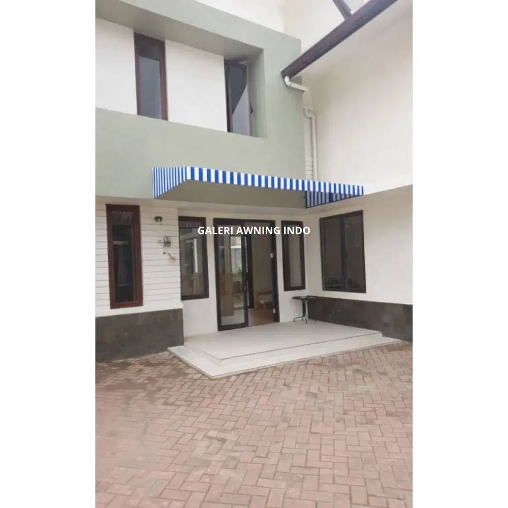 kanopi kain awning putih biru gratis survei