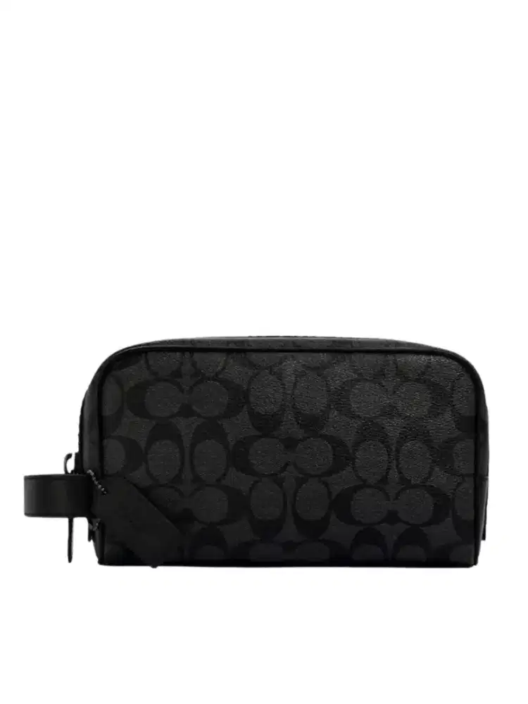 Coach men signature small travel kit charcoal black