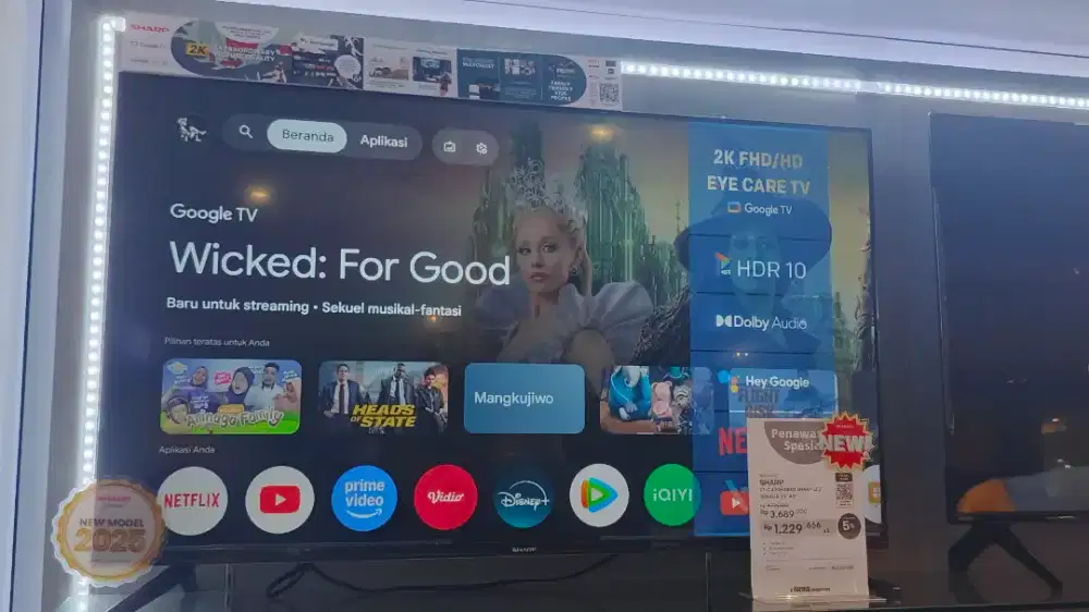 Sharp Google TV LED 2K 43 inch. Gratis ongkos kirim