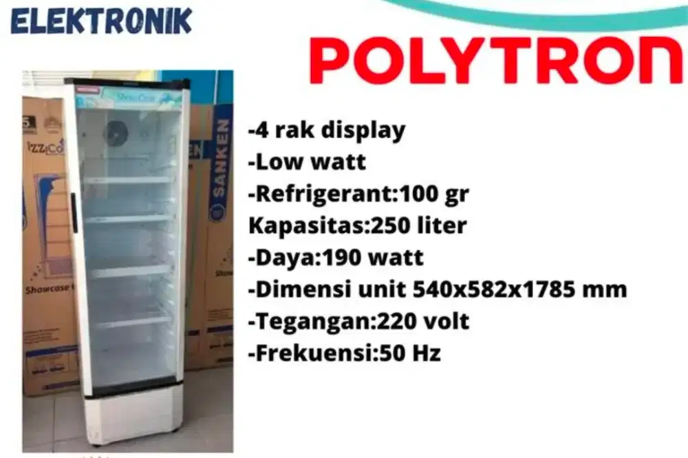 Polytron showcase SCN 230 L4 rak display cooler low watt
