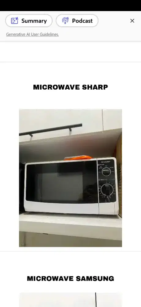 Microwave sharp