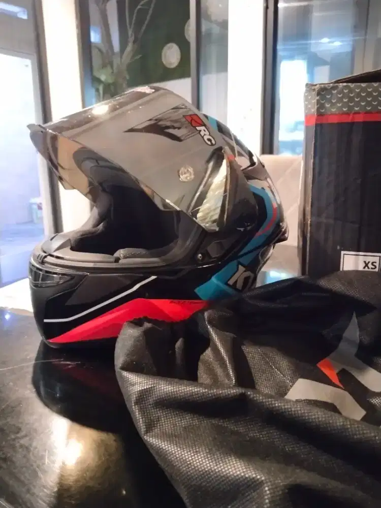 Helm kyt ttc Overtech Black Fuxia Fluo