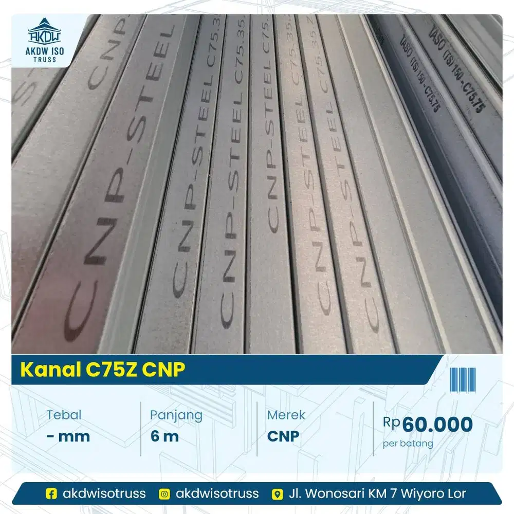 Kanal C C75 C75A C75Z Taso KSteel Joli CNP Baja Ringan Berkualitas