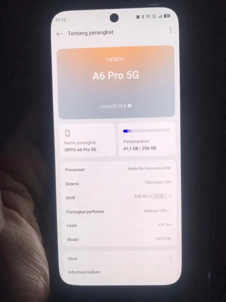 Oppo A6 pro 5G ram 8+8/256 mulus no minus hp saja
