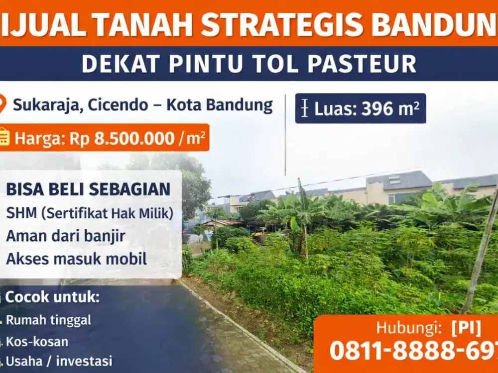 Tanah siap bangun area Cicendo dengan akses mudah