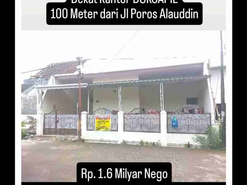 Rumah BPH Alauddin
LB 11X17, 6 KT 7 KM
Dkt Kampus Unismuh, Pizza
Dekat Kantor DUKCAPIL
100 Meter dari Jl Poros Alauddin
Rp. 1.6 M Nego
