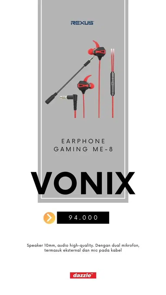 Headset gaming rexus Me-8