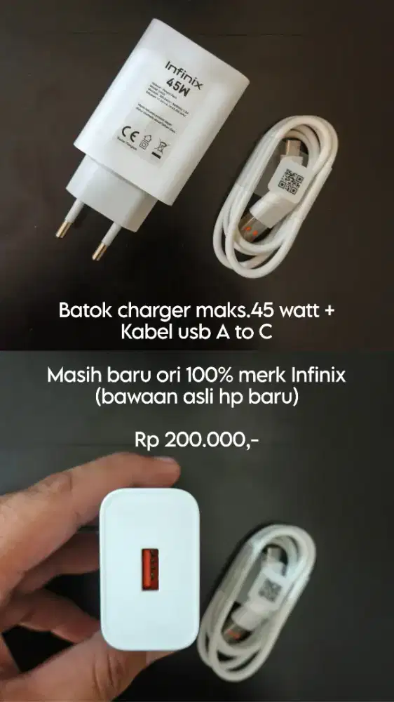 Charger Baru Original Infinix 45wt Maks.