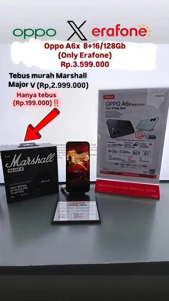 OPPO A6X 8/128 EKSLUSIVE ERAFONE DAPATKAN MARSHAL MAJOR V HANYA 199K