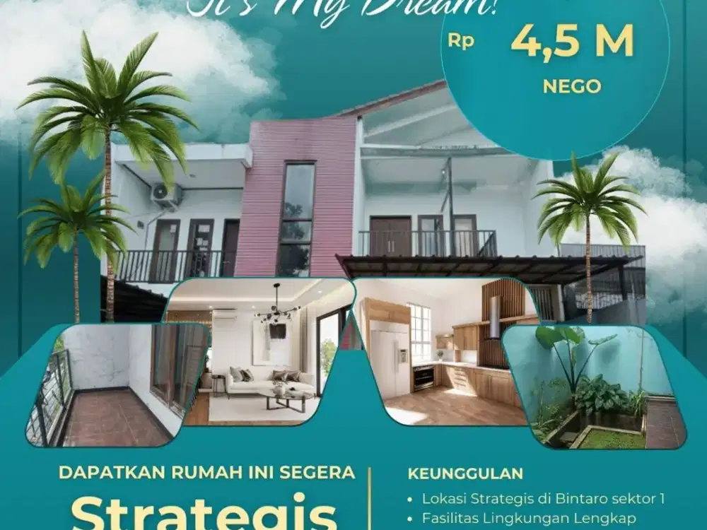 Rumah Strategis LT 198m2/ LB137m2, di Area Bintaro Sektor 1
