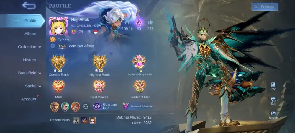 Akun ML Milik pribadi granger prime