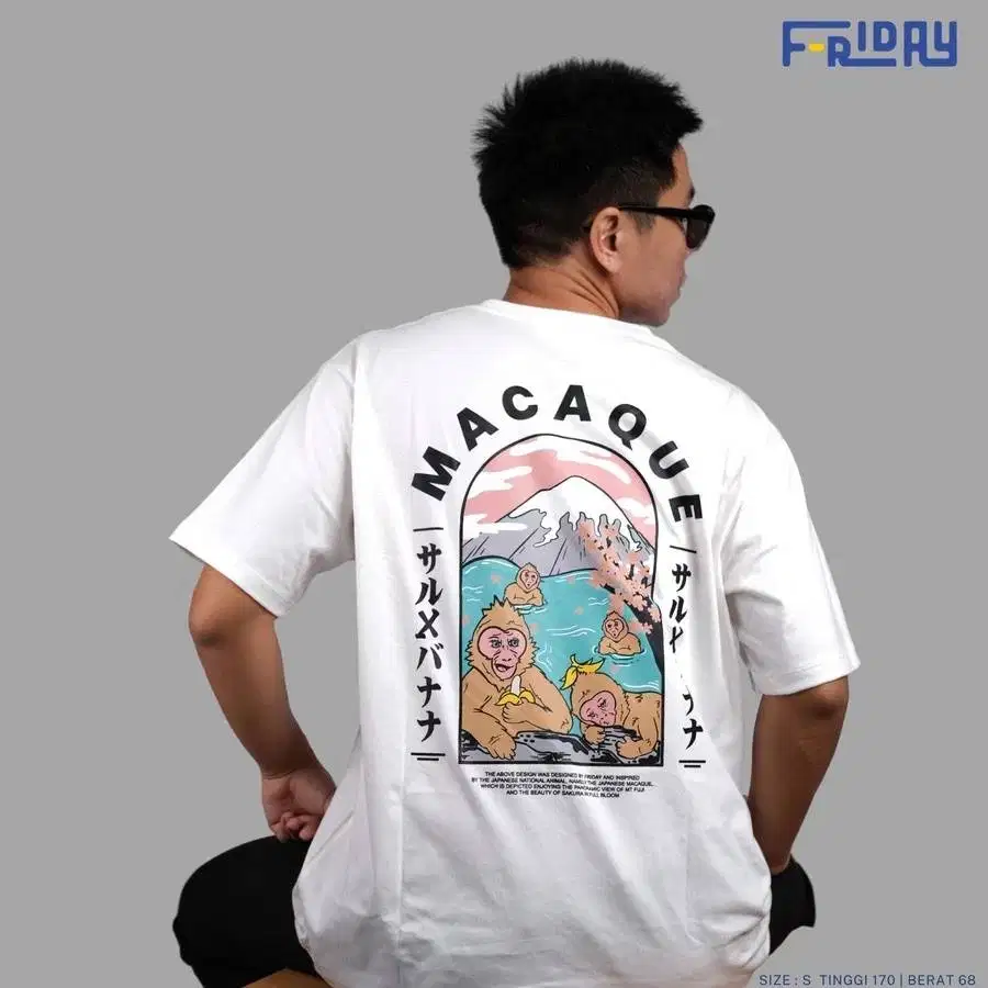 FRIDAY JAPANESE MACAQUE OVERSIZED T-SHIRT KAOS BAJU PRIA OVERSIZED COT