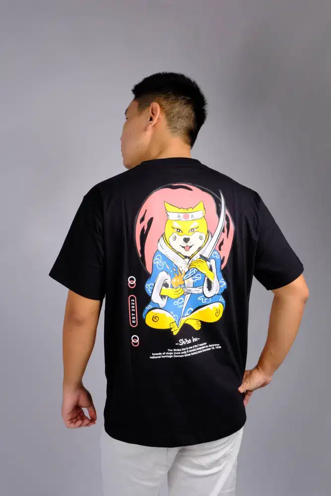 FRIDAY SHIBA INU X SAMURAI OVERSIZED T-SHIRT KAOS BAJU PRIA OVERSIZED
