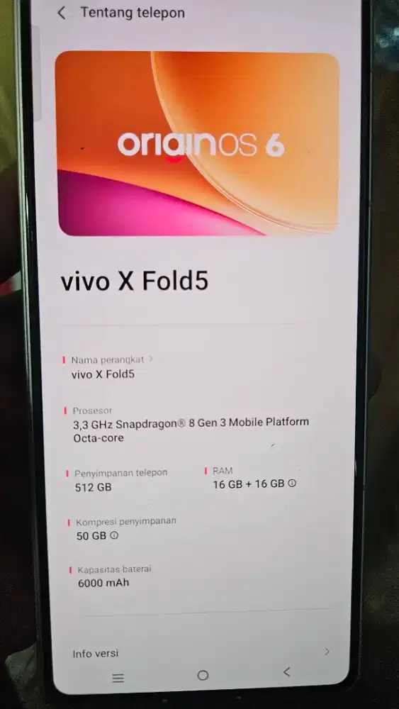 VIVO X FOLD 5 PUTIH 16+16 / 512Gb