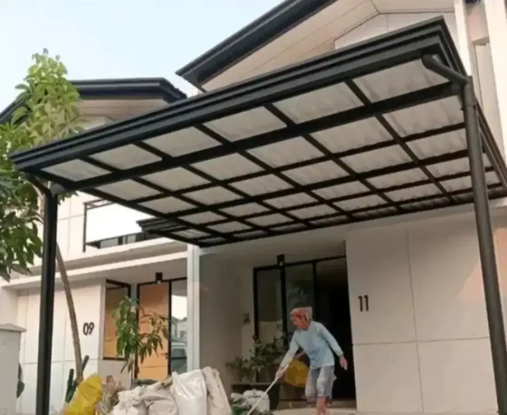 Kanopi atap alderon rangka besi holloh galpanis
