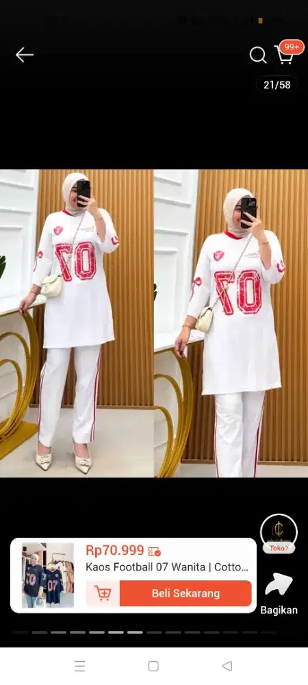 Stelan long Olga bahan kaos combed