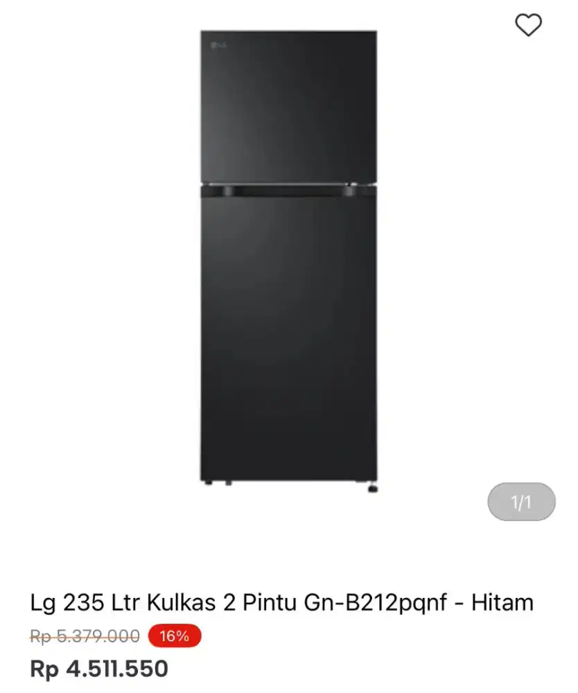KULKAS LG 2 PINTU GN-B212PQNF 235LTR