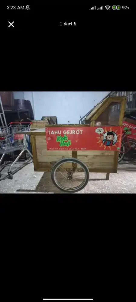 Gerobak kayu 3 pcs kokoh buat dagang